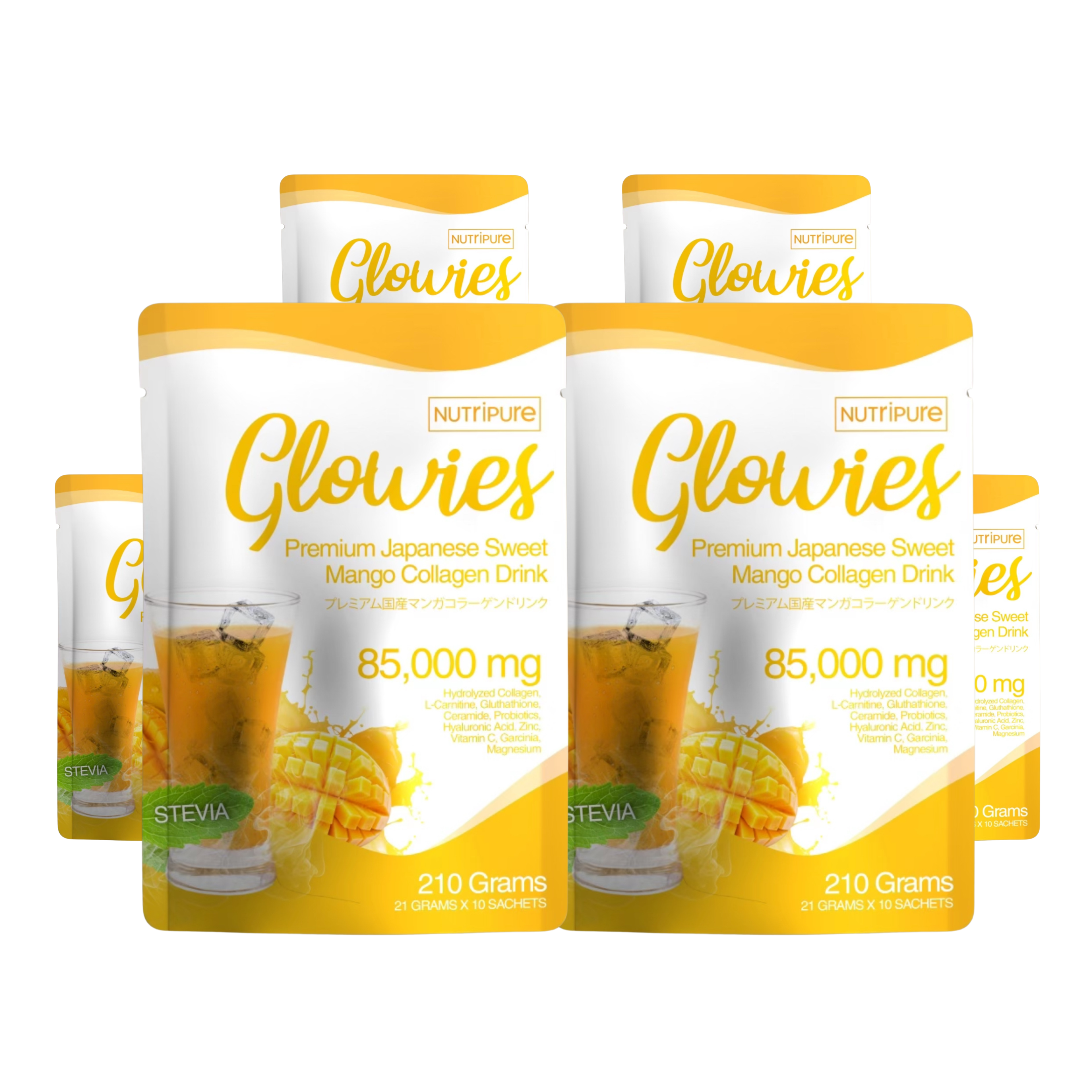 6 Pouches (60-day Supply)  Glowies Milk Collagen Mango
